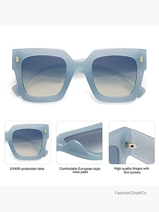 Vintage Oversized Square Sunglasses UV400 Protection Polycarbonate Lenses main image 6